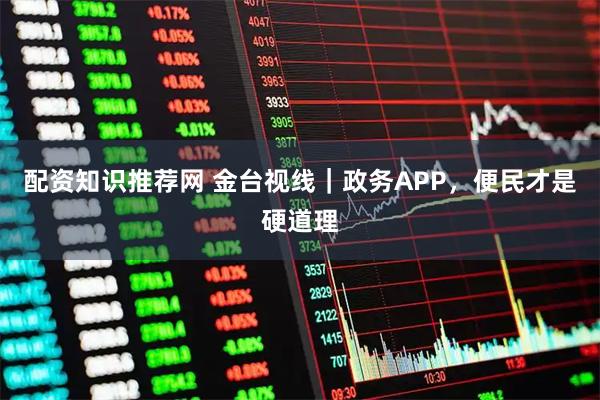 配资知识推荐网 金台视线｜政务APP，便民才是硬道理
