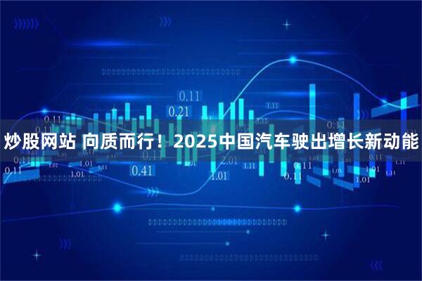 炒股网站 向质而行！2025中国汽车驶出增长新动能