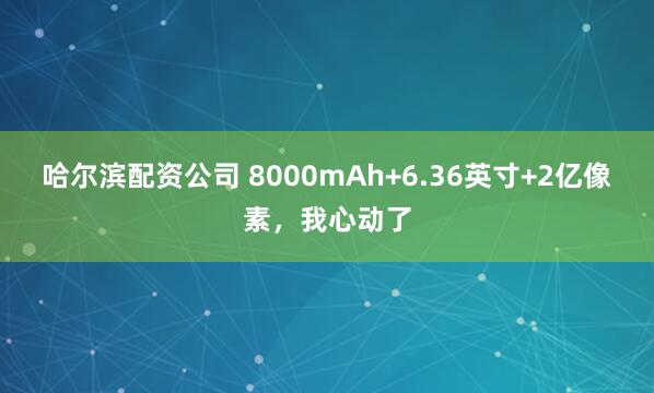 哈尔滨配资公司 8000mAh+6.36英寸+2亿像素，我心动了